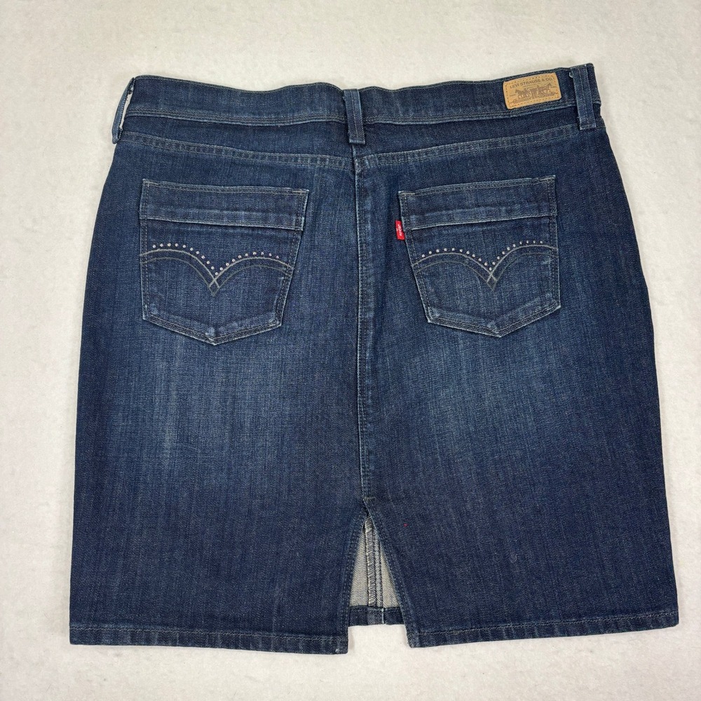 Levis Original Denim Skirt Womens 12 Mini Straight‎ Western Casual - Picture 2 of 9